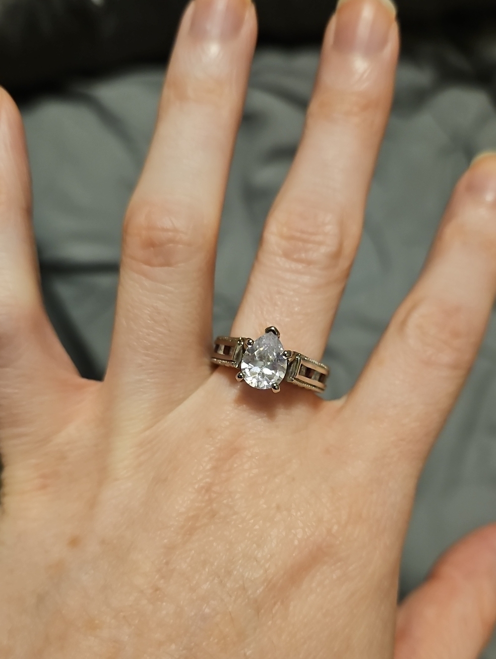 Solitaire Clear Stone Silver-Tone Ring - Elegant Women's Ring